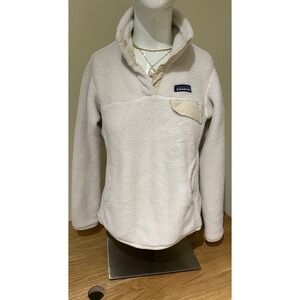 Patagonia Snap-T Fleece Jacket Women's Size Small White Cream Pullover Cozy Warm